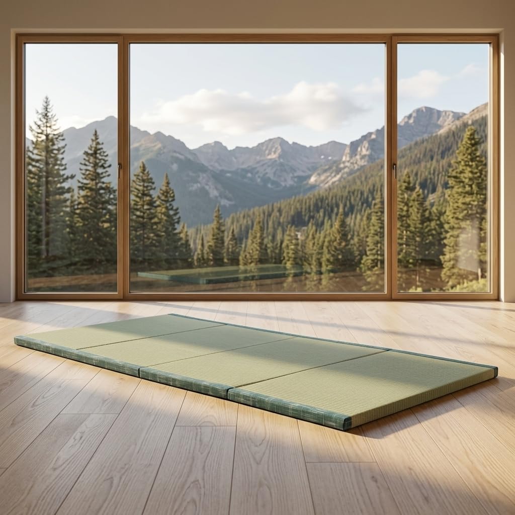 MustMat Tatami Futon Mattress Foldable Tatami Mat Twin Japanese Floor Mattress Rush Grass Floor Bed 35.4"x78.7"x1.2"(1 piece)