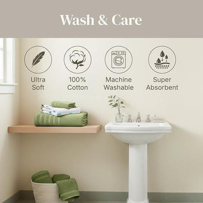 Modern Threads Organic Vines 6-Piece 100% Cotton Towel Set – Yarn Dyed Jacquard