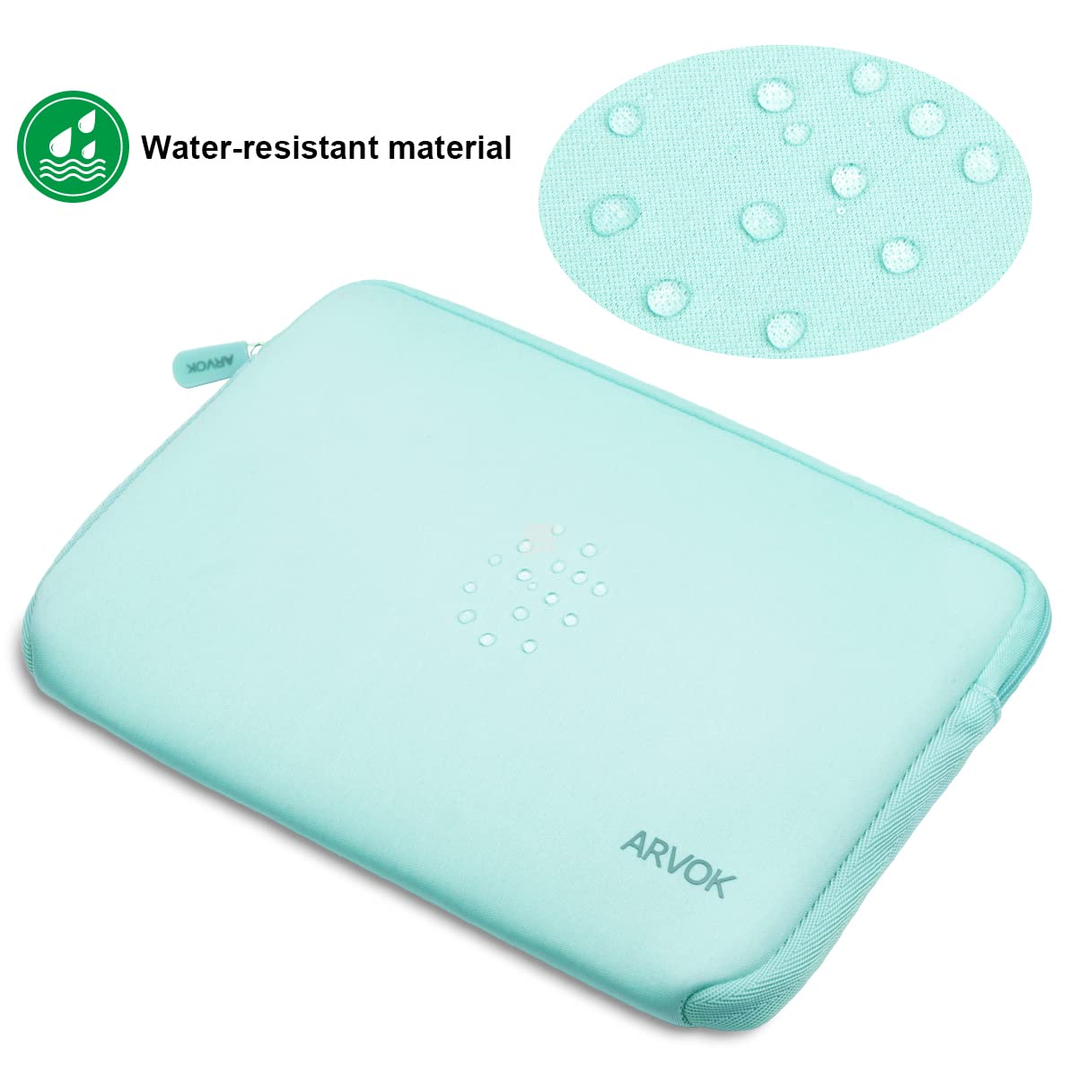Arvok 11 11.6 12 Inch Laptop Sleeve Case for MacBook Air 12, Water-Resistant Neoprene Notebook Computer Tablet Sleeve, Carrying Bag Cover for Chromebook/HP/Dell/Lenovo/Asus/Acer, Light Green