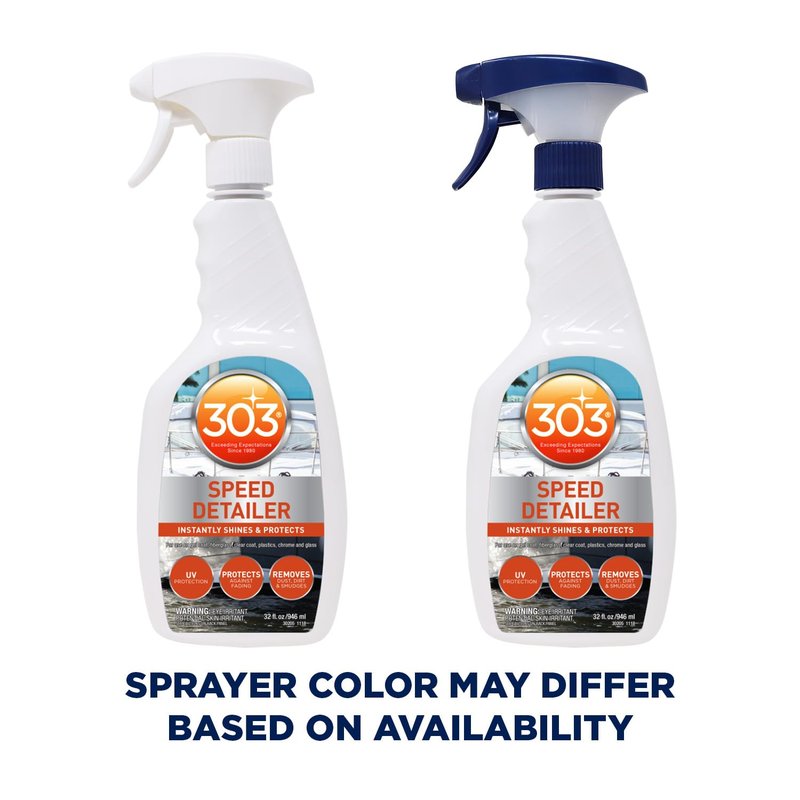 303 Products Marine Speed Detailer - Instantly Shines And Protects - UV Protection - Protects Against Fading - Removes Dust, Dirt, And Smudges, 32 fl. oz. (30205)Packaging May Vary, White