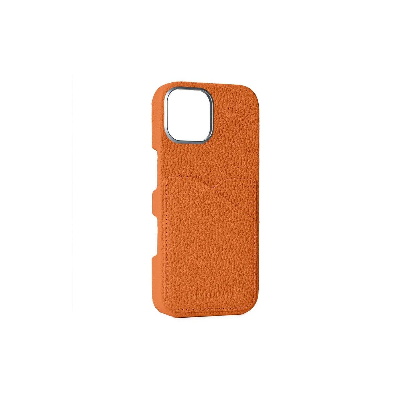 BONAVENTURA (for iPhone 17 Shrink Leather Back Cover Case [Orange], Made with Premium European Genuine Leather,Gift BPCT17-OR