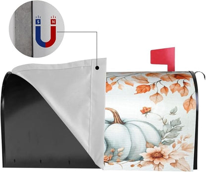 DADABULIU Mailbox Covers Pumpkin Fall Leaf Thanksgiving Magnetic Letter Post Box Cover Standard Size 25.5 x 21 Inch Garden Yard Home Decorative