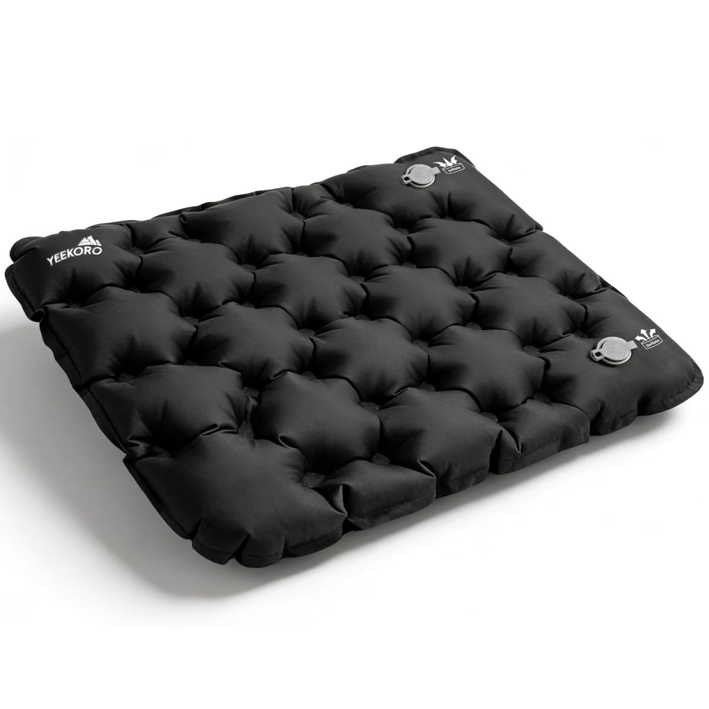 YEEKORO Inflatable Seat Cushion, Lightweight Camping Air Sitting Pad with Repair Cloths, Waterproof Stadium Seat Pad, Portable Seat Cushion for Climbing Hiking Office Airplane Car Stadium Seat