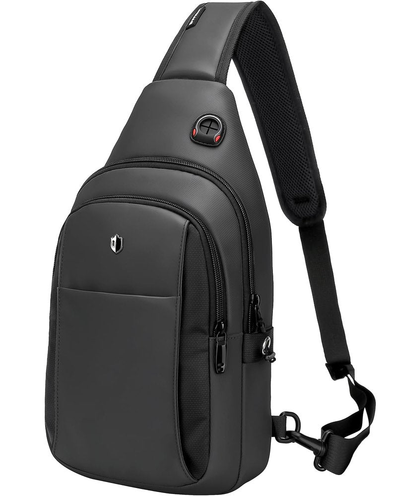 baaob Sling Bag for Men, Anti Theft Crossbody Bag with Lockable Zipper, Water Resistant Chest Bag Fits 11” iPad & Switch 2, Lightweight Sling Backpack for Travel, Work & Commuting