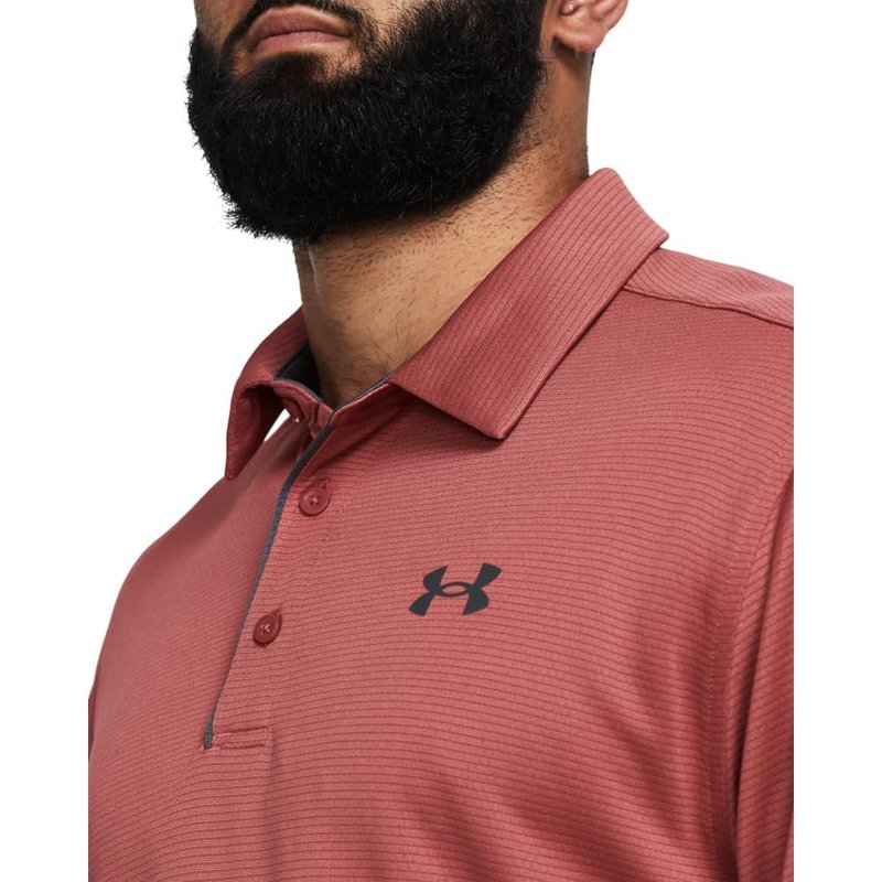 Under Armour Men's Tech Golf Polo, (611) Sedona Red / / Pitch Gray, 4X-Large