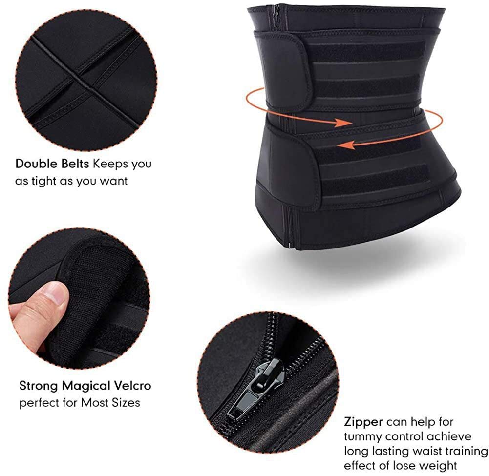 DDFS Waist Trainers for Women Belly Fat Corset Seamless Sweat Sports Workout Waist Trainer Black Corset M