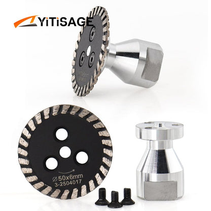 YITISAGE Diamond Turbo Mini Engraving Saw Blades with RemovabIe Flange 5/8-11 Cutting Disc for Carving Concrete Marble Granite Stone（50mm）