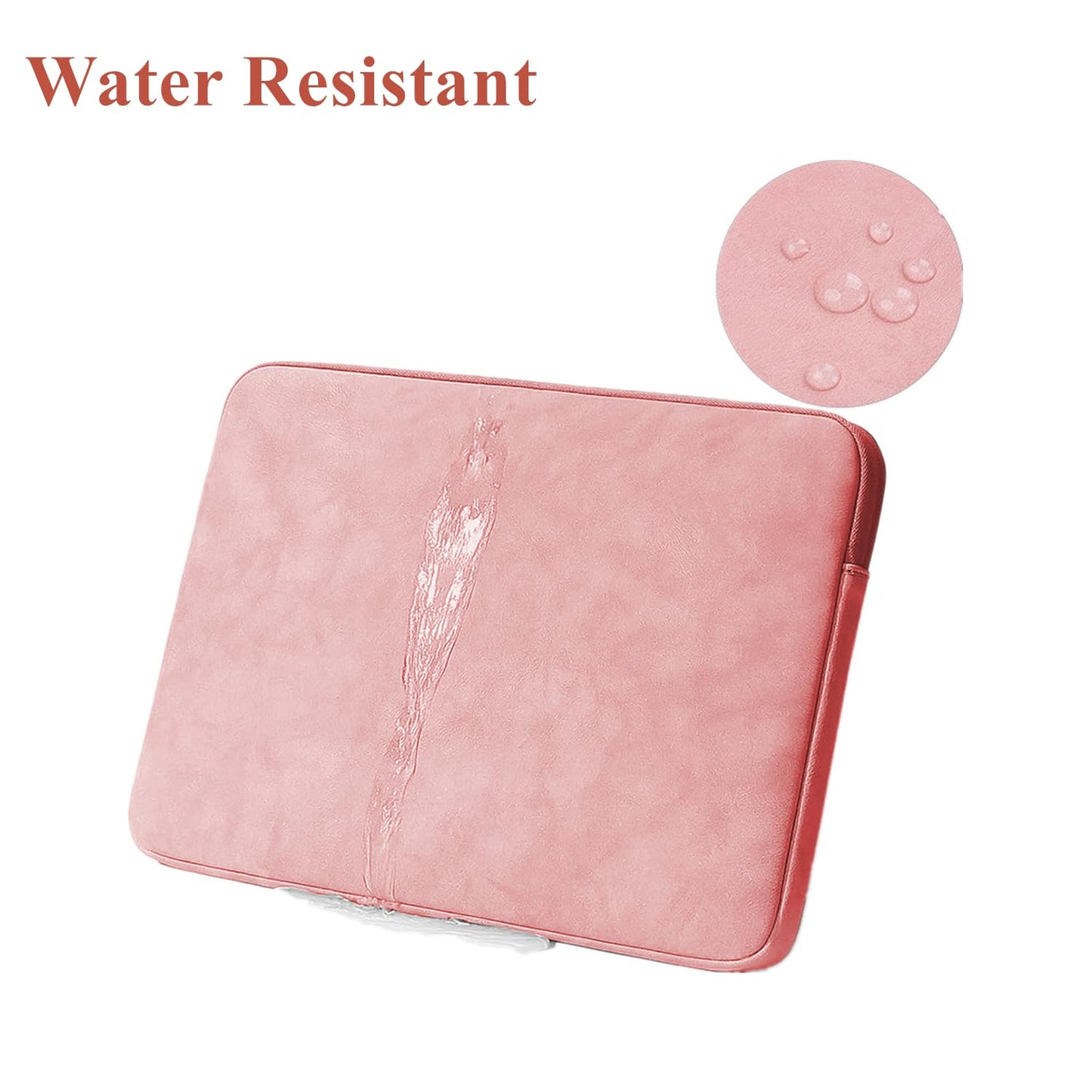 Megoo 14" Laptop Sleeve Soft Case for Surface Laptop 2025 13"/7 13.8"/6 5 4 3 13.5", Surface Book 13.5", Samsung Galaxy Tab S9/S8 14.6", PU Leather Pouch Bag for 13.5"-14.6" Notebook Computers(Pink)