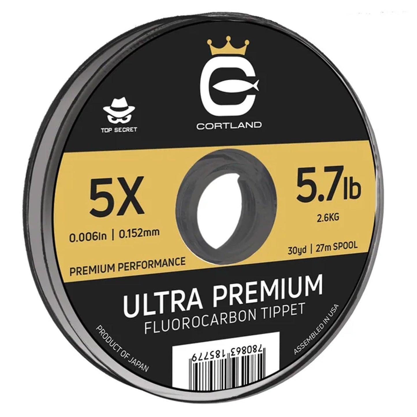 CORTLAND Ultra Premium Fluorocarbon Durable Flexible Abrasion-Resistant Trout Tippet with Plasma Finish for Freshwater | Nymphing/Dry Fly Fishing/Streamer Fishing, 30 YDS, 02X-19.6 LB