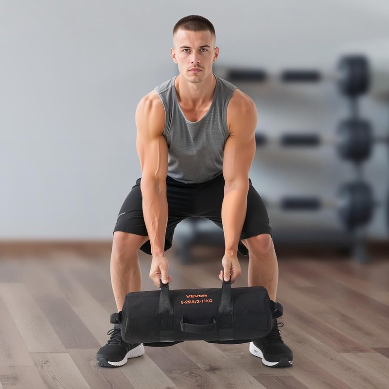 VEVOR Heavy Duty Workout Sandbag - Power Training Slam Bag for Strength & Cross-Training | Black (Unfilled)