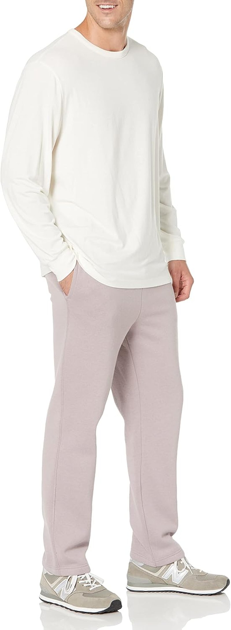 Men's Relaxed Straight Leg Fleece Sweatpants - Comfortable Open Bottom Design | Big & Tall Sizes Available