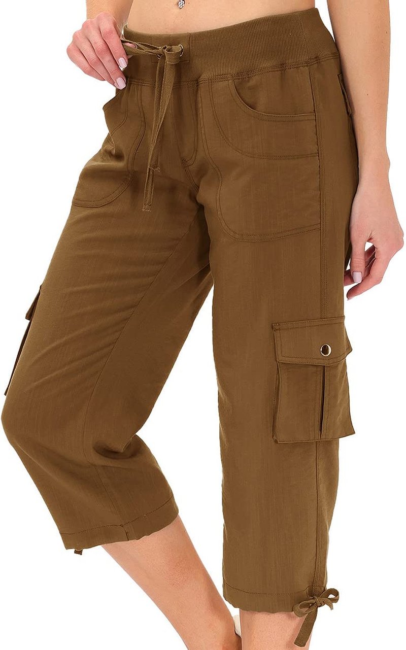 Womens Hiking Cargo Shorts Dry Fit Stretch Athletic Shorts with Pockets Medium