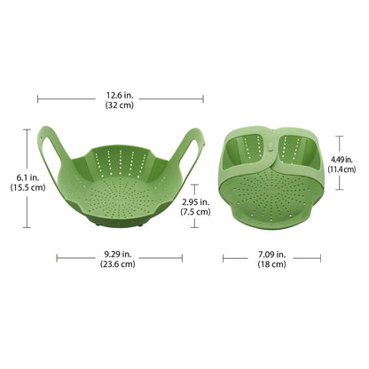 Instant Pot Official Silicone Steamer Basket, Versatile and BPA-Free, Compatible with 6 Qt. and 8 Qt. Cookers, Ideal for Steaming Vegetables, Fish, and More, Dishwasher Safe, Heat Resistant up (Green)