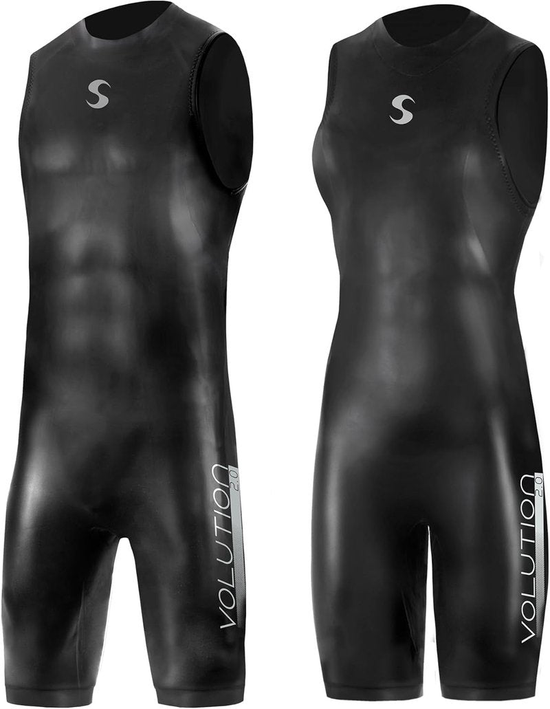 Synergy Triathlon Wetsuit - 3/2mm Sleeveless Quick John Smoothskin Neoprene for Open Water Swimming