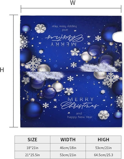 Christmas Mailbox Covers Xmas Blue Ball Fir Branch Snowflake Magnetic Letter Post Box Cover Standard Size 25.5 x 21 Inch Garden Yard Home Decorative