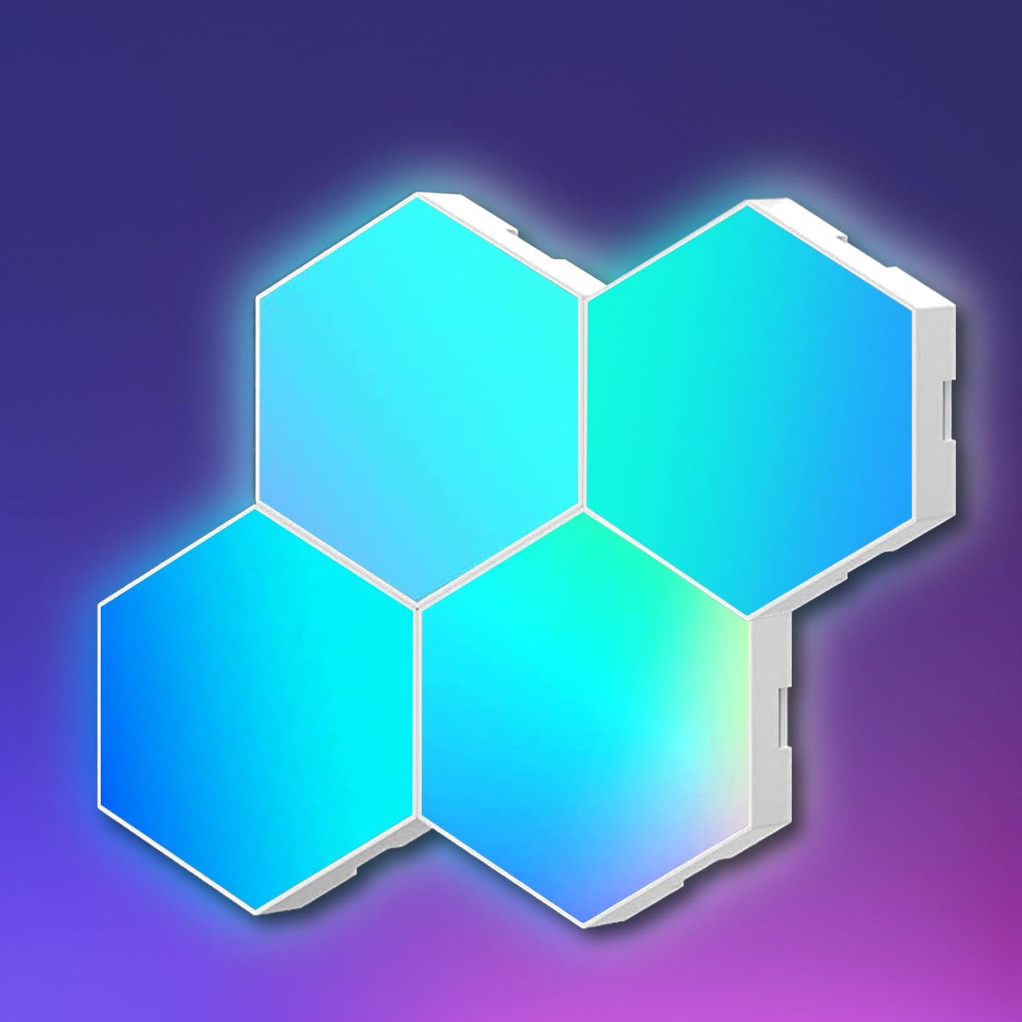 LED Hexagon Lights for Gaming Setup, Smart Home Gaming Wall Lights Work with Alexa Google Assistant, Voice, App & Remote Control, RGB-IC LED Light Panels Music Sync for Game Room Bedroom, 10 Pack
