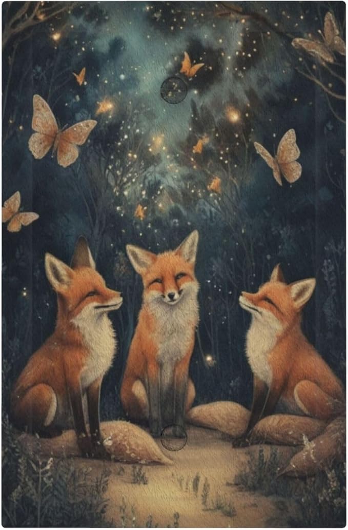 Decorative Art Light Switch Covers Foxes & Forest 1 Gang No Device Blank Switchplate Electrical Faceplate for Home Decor