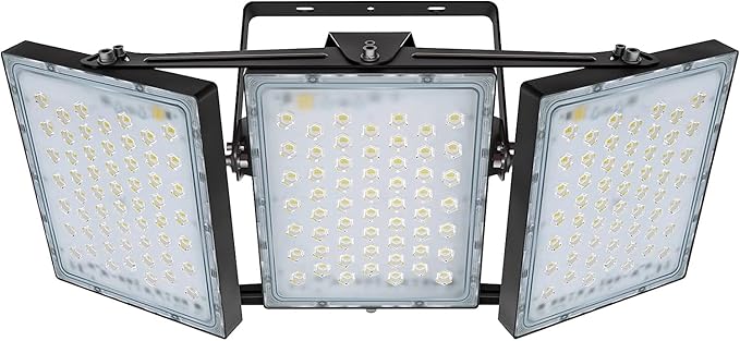 STASUN Flying Series Pro 300W 30000LM LED Flood Light Outdoor, 3000K Warm Soft White, 110V-130V, IP66 Waterproof Exterior Floodlight for Stadium, Arena, Court, Commercial, Backyard, Parking Lot