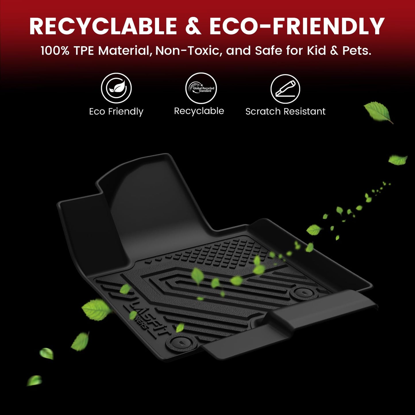 LASFIT Floor Mats & Cargo Liner for Toyota Sienna 7 Seat 2013-2020 (Not Fit Sliding Center Console) All Weather TPE Custom Fit Floor Liners & Trunk Mat for Sienna 7 Seat Full Set Mats Accessories