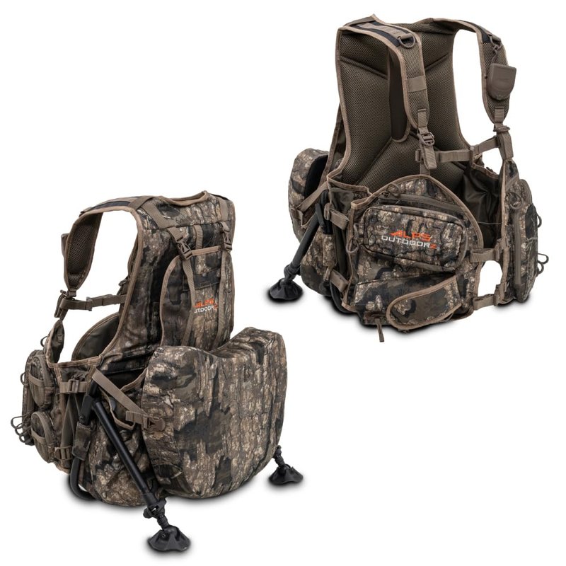 ALPS OutdoorZ Grand Slam Turkey Vest Featuring Removable Sit Anywhere Kickstand Frame and Fold-Away Seat, Large Game Bag, and Cell Phone Use in Pocket, Standard, Realtree Timber