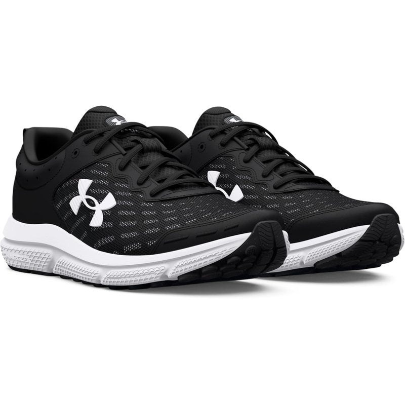 Under Armour Men's Charged Assert 10 Running Shoe, (001) Black/Black/White, 8 XX-Wide