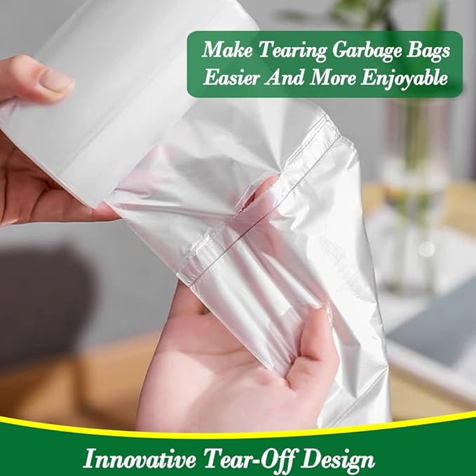 Hommaly 2.6 Gallon 240 pcs Small Clear Trash Bags, Strong Garbage Bags