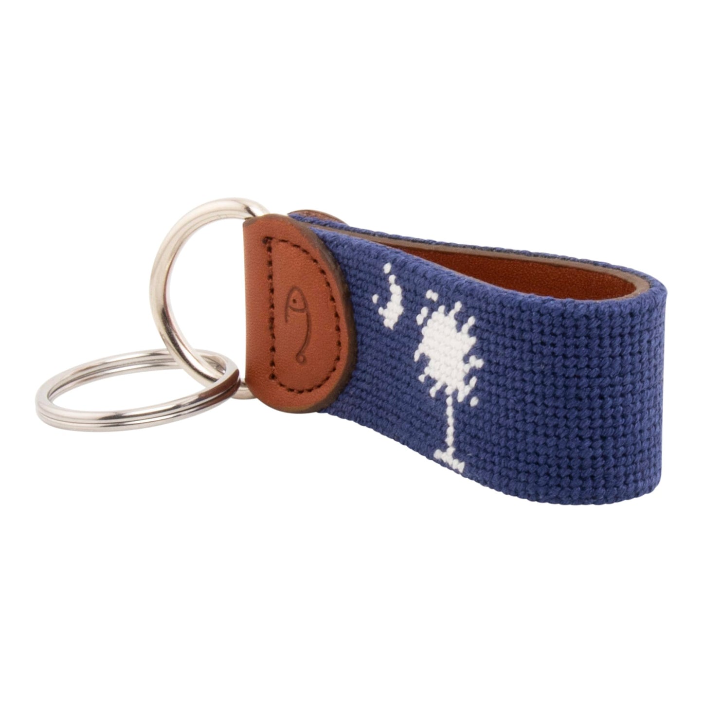 Huck Venture Hand-Stitched Needlepoint Key Fob or Key Chain (South Carolina Flag)