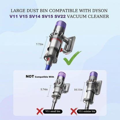 Dust Bin Replacement Compatible With Dyson V11 V15 SV14 SV15 SV22 cordless vacuum cleaner, Canister vacuum attachments for Part no.965443-01