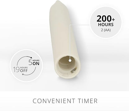 Luminara - Flameless Battery Operated Taper Candle - Pearl Ivory - Pack of 1-1x9.5 - LED Flickering Flame - Realistic Safe for Home Kids and Pets