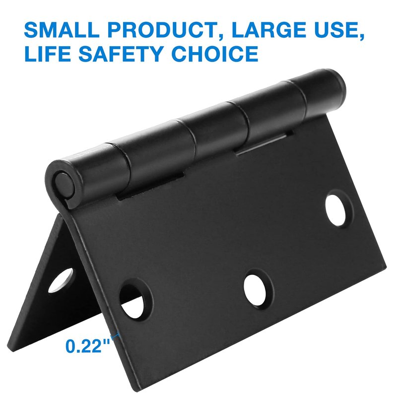 18 Pack 3 1/2 Inch Matte Black Door Hinges 3.5" Interior Square Iron Bifold Silver Standard Residential 3 ½"Satin Nickels Hinge for Doors Hardware Kit Tool Office Bedroom Study Living Room Decor
