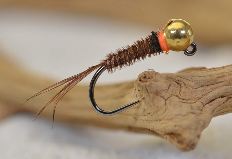 Region Fishing Tungsten Bead Hot Spot Pheasant Tail Jig Fly - Euro Nymph - Hanak Hook (6ct Hook #16)