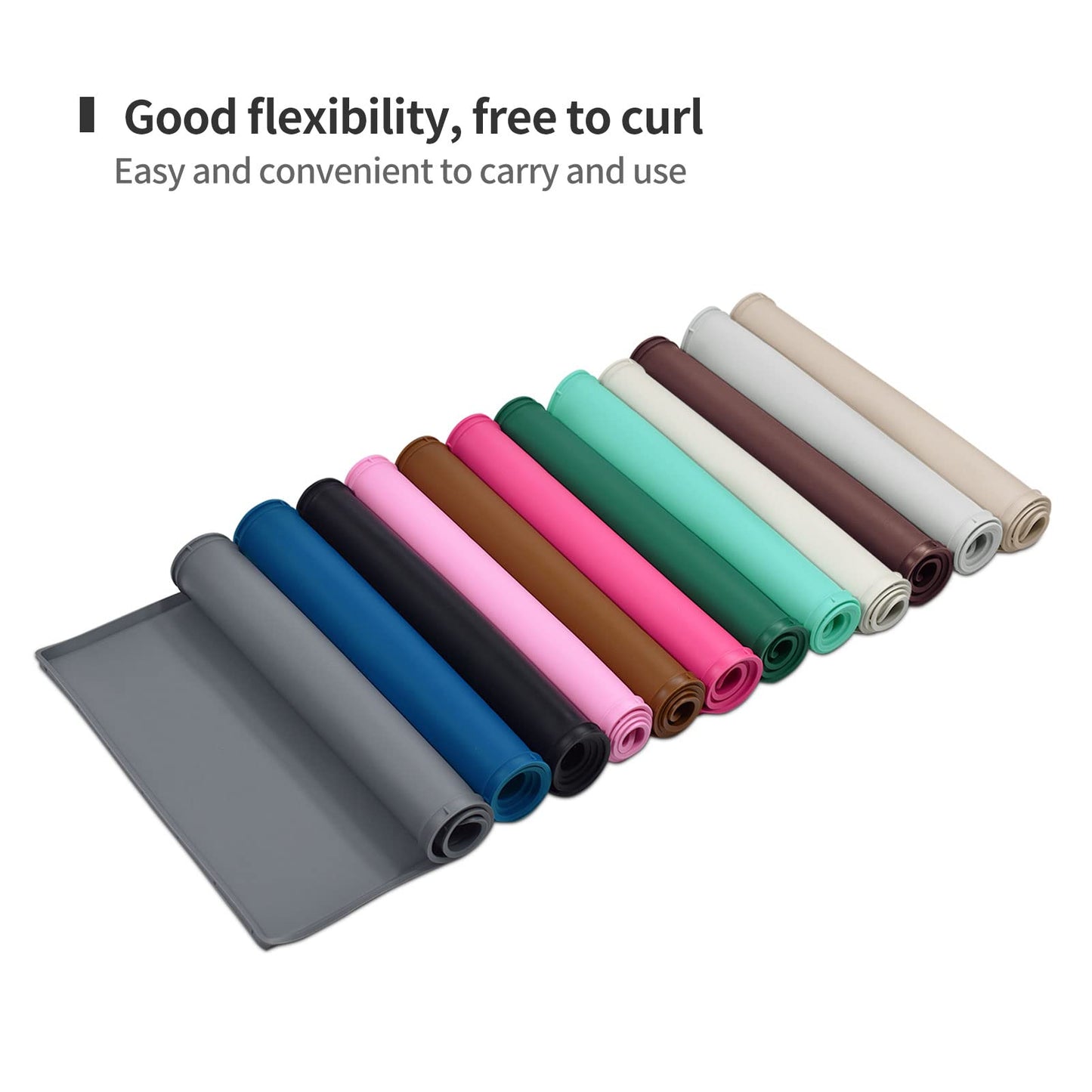 EIOKIT Dog Food Mat,Silicone Waterproof Food Tray,Non Slip Pet Bowl Mats Placemat,0.6" Raised Edge,Suitable for Most Small and Medium Sized Pets,18.5" x 11.5"