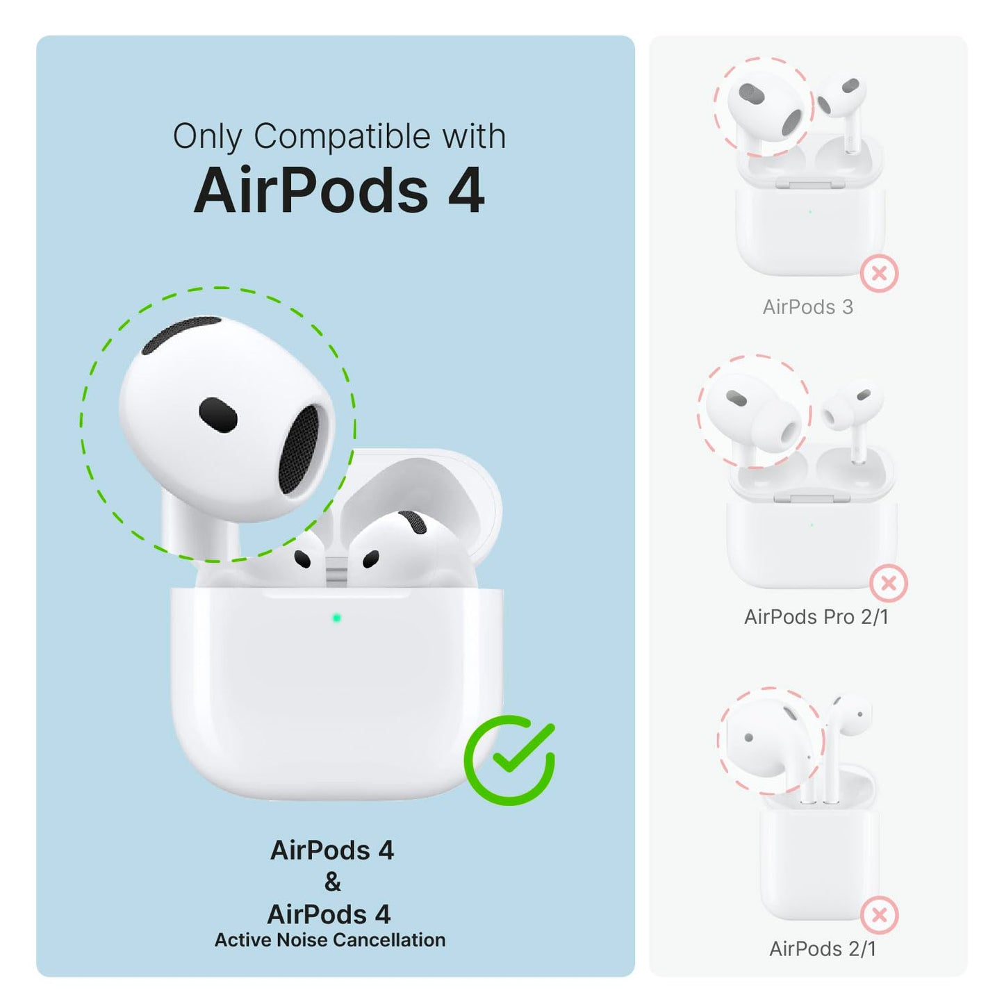 Catalyst Waterproof Case for AirPods 4 - Drop Protection for Apple AirPods 4th Generation with Carabiner, Wireless Charging Silicone Cover for Apple AirPods 4 Case for Women and Men
