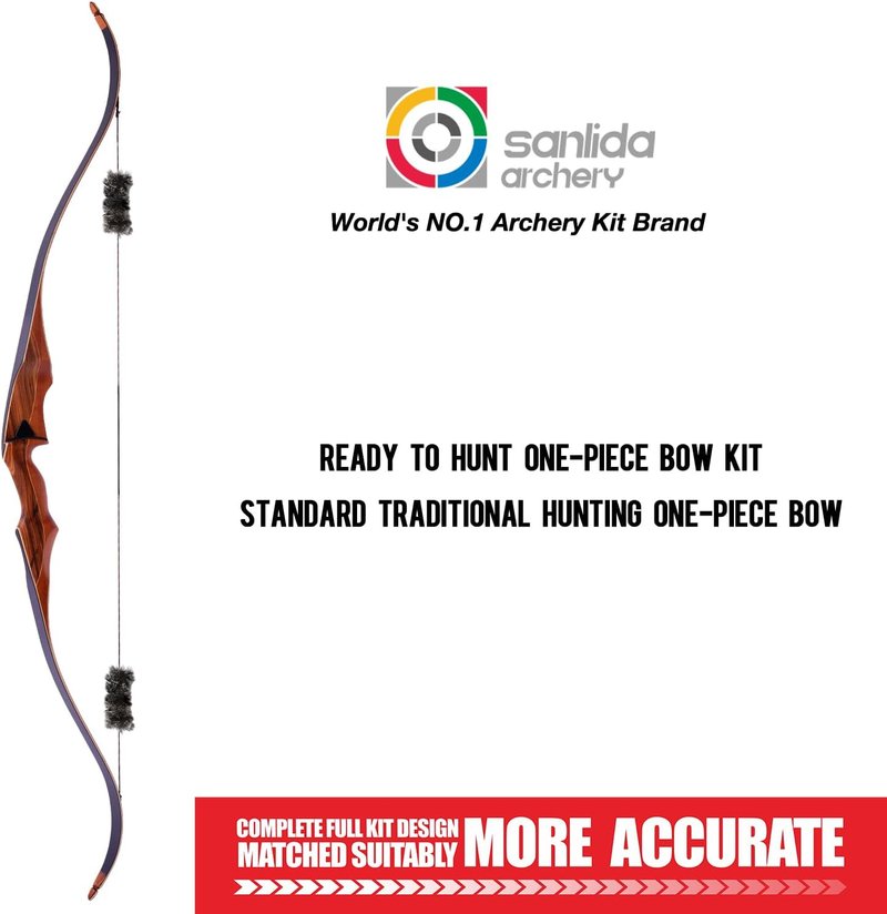 Royal X8 Traditional Wooden Hunting Bow - 60-Inch Handmade Longbow Kit for Adults | Right-Handed