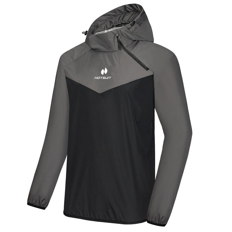 HOTSUIT Sauna Suit Men Weight Loss Gym Exercise Sweat Suits Workout Jacket, Gray, XL