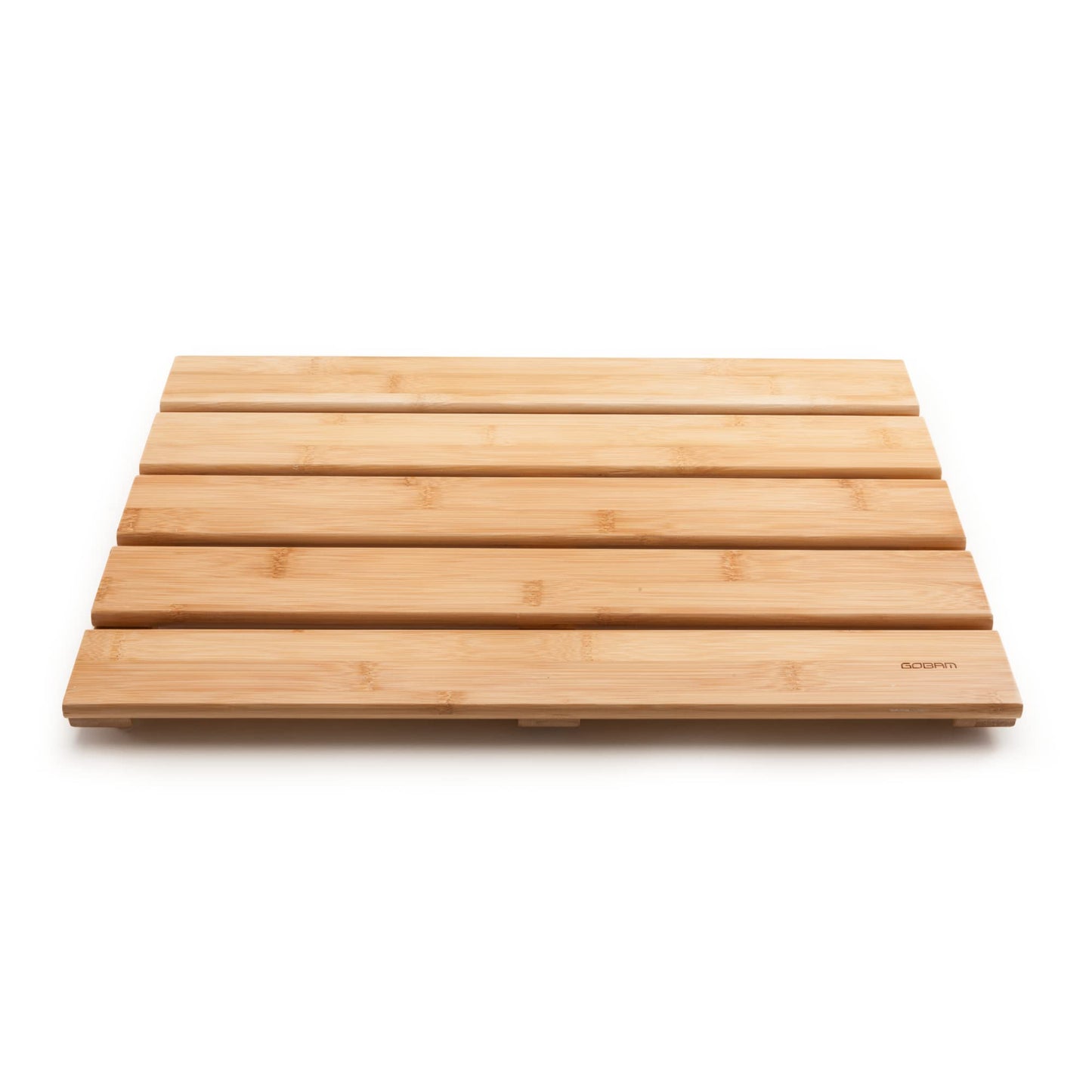 GOBAM Natural Bamboo Bath Mat - Non-Slip Shower & Bathtub Mat, Easy Clean Indoor & Outdoor Floor Mat for Spa, Sauna, Pool - Small 19.7 x 13 inches