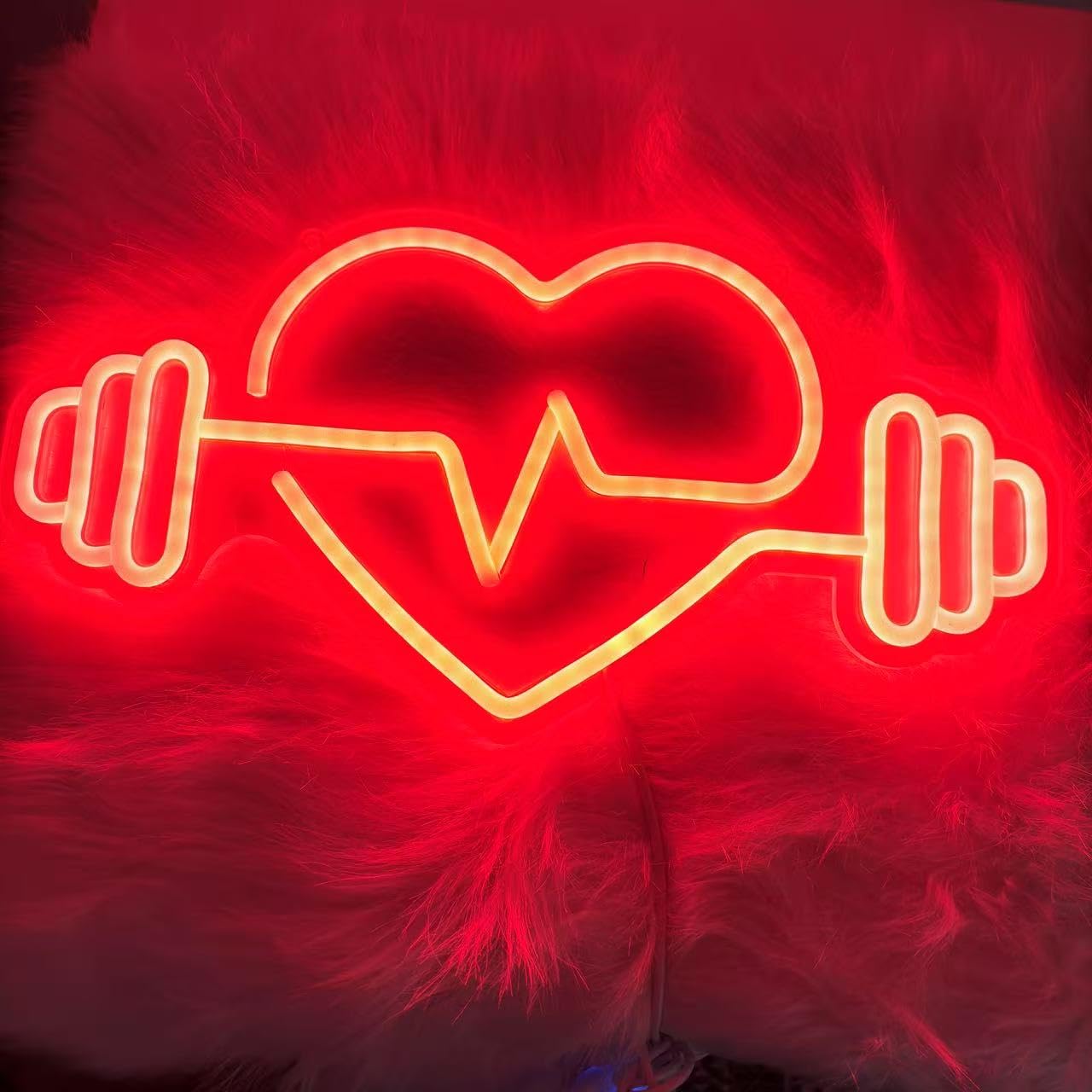 GYM neon sign Dumbbell neon light,Fitness Neon Sign Gym Wall Sign Gym Open Wall Art Decor Gift for Her, Christmas Gift, Bedroom Neon Sign