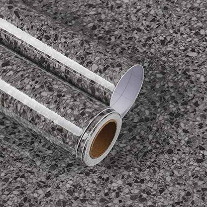 Yenhome Black Granite Contact Paper for Countertops Waterproof Granite Countertop Contact Paper Self Adhesive Marble Counter Top Covers for Kitchen Island Bathroom Cabinets Granite Wallpaper 17.7"x80"