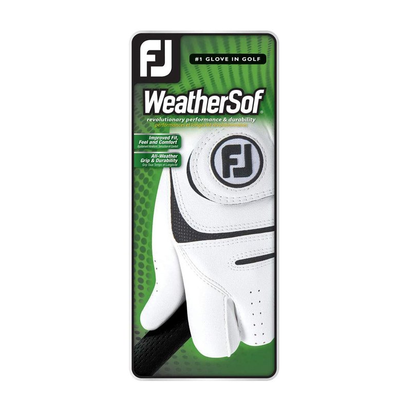 FootJoy Men's WeatherSof Prior Generation Golf Glove White Small, Worn on Right Hand