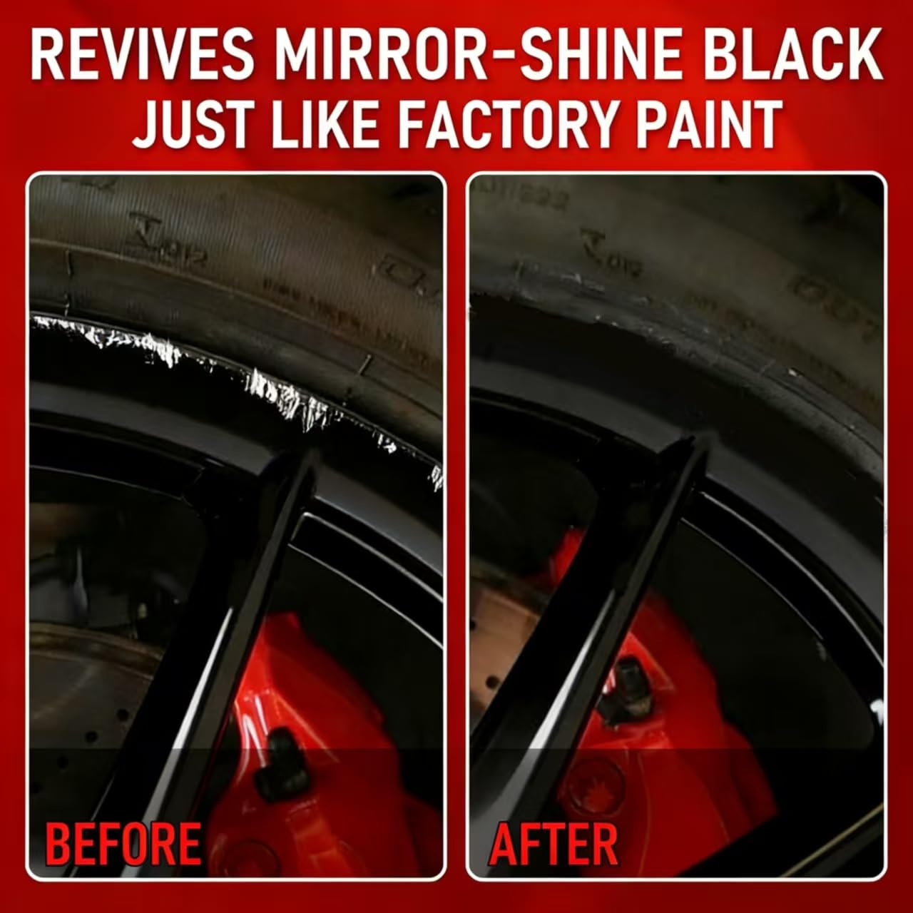Gloss Black Rim Touch Up Paint, Rim Paint for Curb Rash & Scratch, Car Wheel Scratch Repair Kit for Alloy, Enamel, Metal, Universal Black Automotive Touch Up Paint Pen (1 fl oz)