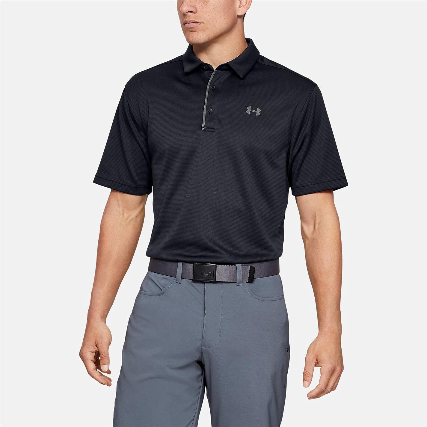 Under Armour Men's Tech Golf Polo, Black (001)/Graphite, X-Small