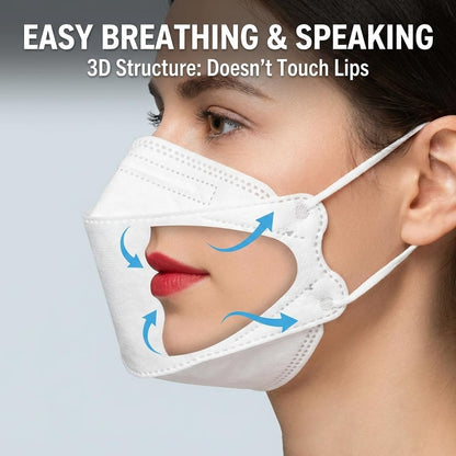 HINCINK KF94 Face Masks, 30 Pack Individually Wrapped, 4-Ply Breathable & Comfortable Safety Mask, Black Protective Cup Dust Masks Unisex Outdoor Safety Protection for Adult (30, White)