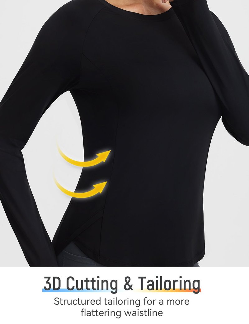 baleaf Long Sleeve Cooling Workout Tops for Women Sun Shirts UPF 50+ Quick Dry Lightweight Soft Running Athletic Gym Hiking