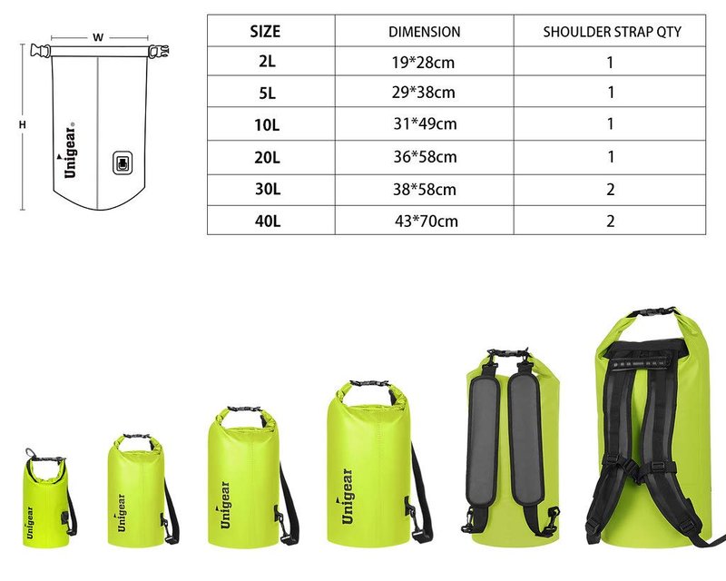 Unigear Dry Bag Waterproof, Floating and Lightweight Bags for Kayaking, Boating, Fishing, Swimming and Camping with Waterproof Phone Case (Yellow, 40L)