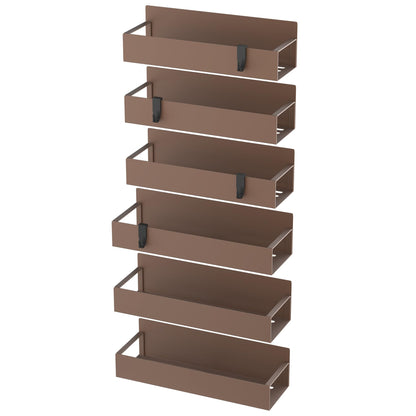 Metal 4 Pack Magnetic Spice Storage Rack Organizer for Refrigerator and Oven, Black Fridge Organizers and Storage