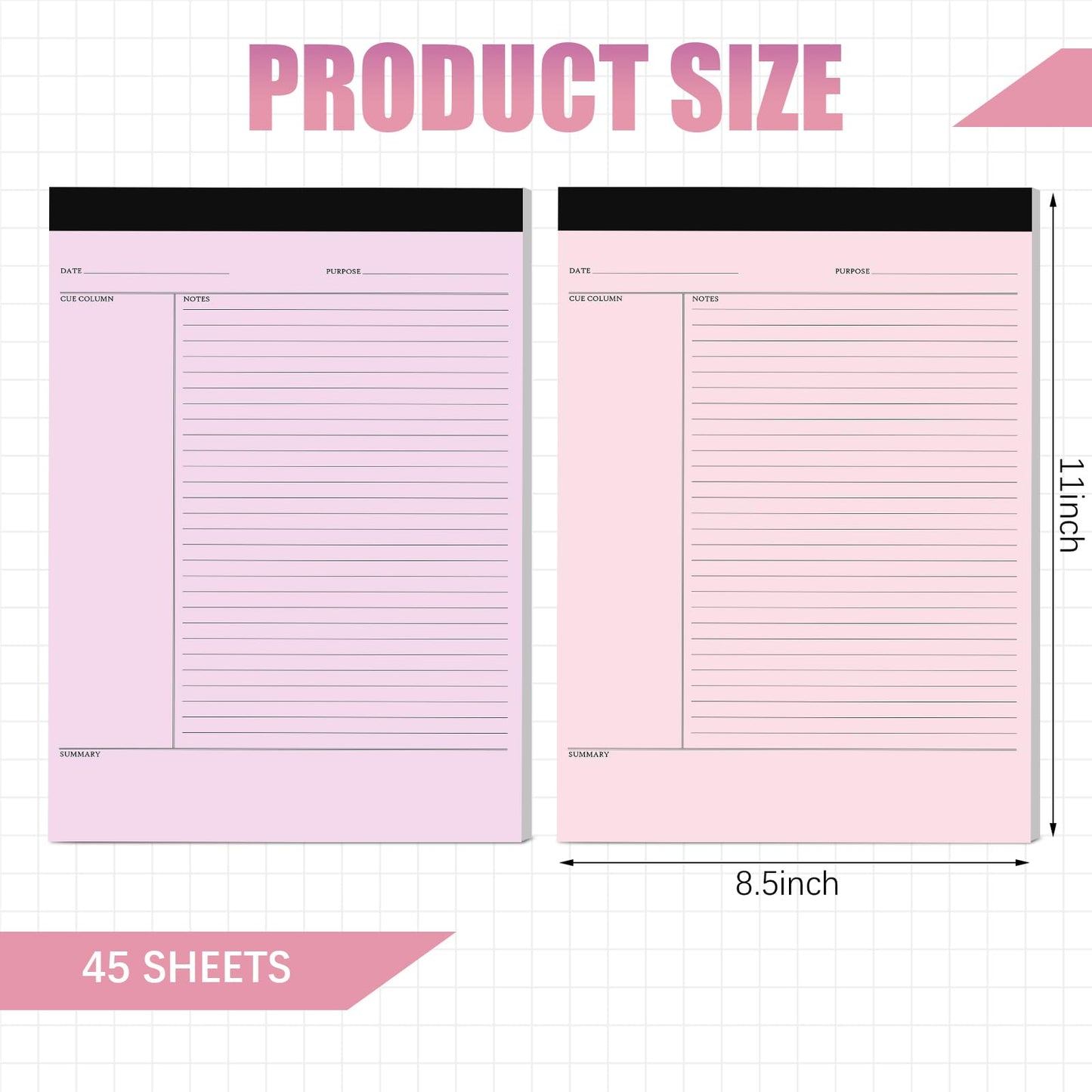 PerKoop 8 Pcs Writing Note Pads Notes System 8.5 x 11 Inches College Ruled Legal Pads Lined Paper Notebooks for Office School Teacher Students College Business, 45 Sheets Per Pad (Multicolor)
