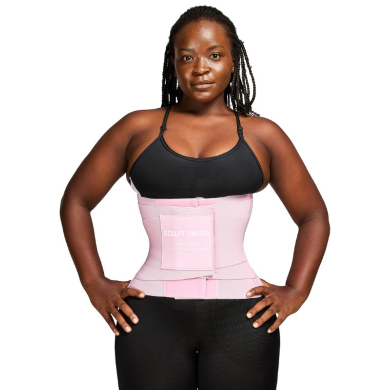 Sculpt Snatch Hourglass Waist Trainer for Women–Adjustable Sweat Band for Stomach, Tummy Control&Workout Waist Trimmer(PINK,3XL)