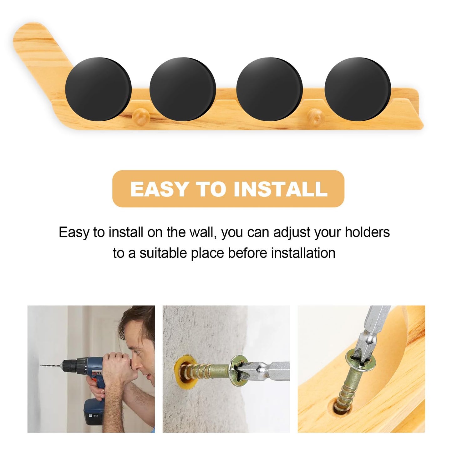 LyunZiS 2 Pack Hockey Puck Display Cases for Father's Day Gifts, Wooden Wall Mount Holder with Hook - Hockey Puck Holder Living Room Stick Decor Accessory for Player Team Gift - burlywood
