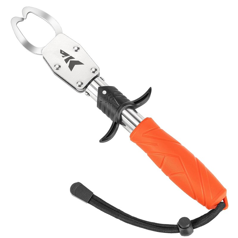 KastKing Paradox 9" Lip Grip - Corrosion-Resistant Stainless Steel Fish Landing Tool with Non-Slip Handle & Adjustable Wrist Strap