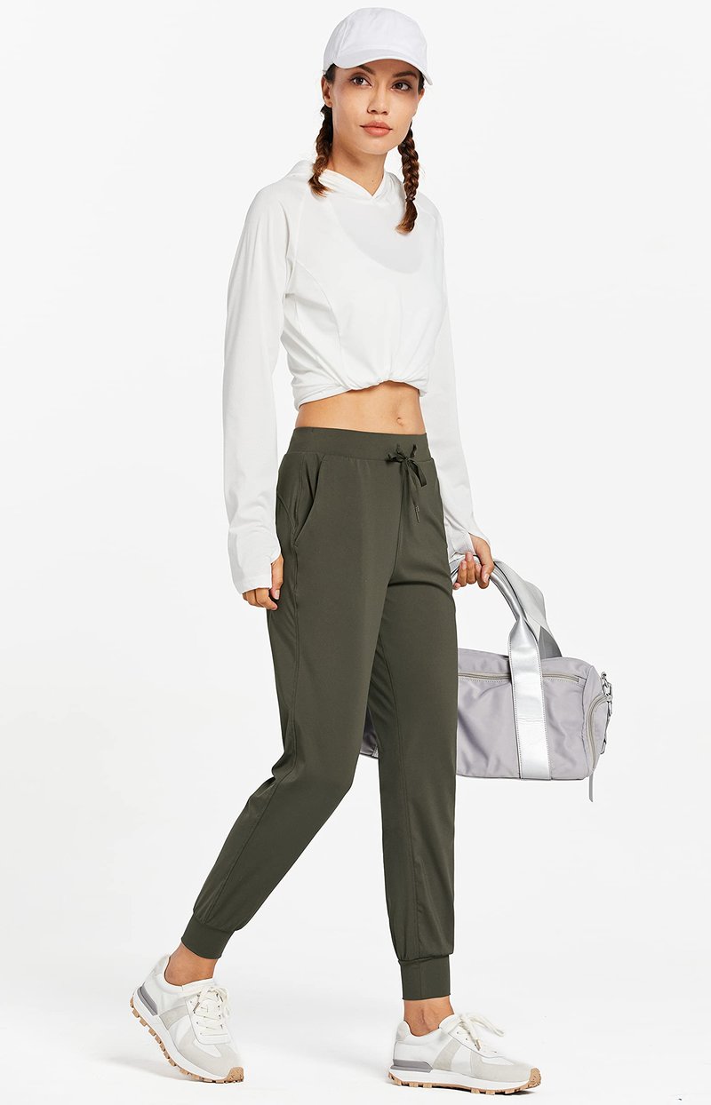 Libin Joggers for Women Petite/Regular/Tall Dance Sweatpants Athletic Workout Tapered Lounge Casual Teacher Pants for Running Yoga Cloths, Olive Green XS